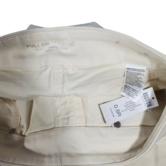 NWT Chicos Pull-On Jegging Jeans Women's 6 (0.5R) White Embroidered Beaded - Picture 8 of 9